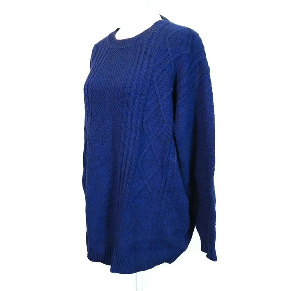 UO BDG Blue Medium Knitted Patch Elbow Sweater - Picture 4 of 6